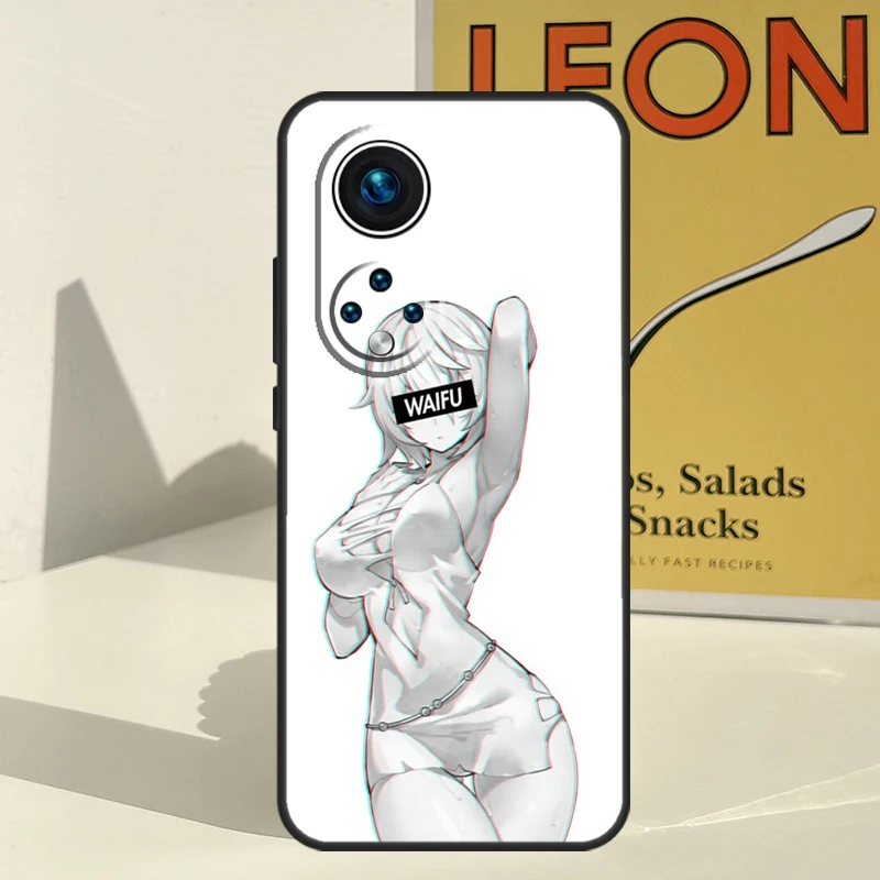 حافظة لطيفة على شكل فتاة أنيمي waifu لهاتف Honor 200 Pro X9b X9a X8b X8a X8 X9 X9c 50 70 90 Lite Honor Magic 7 5 6 Pro Funda