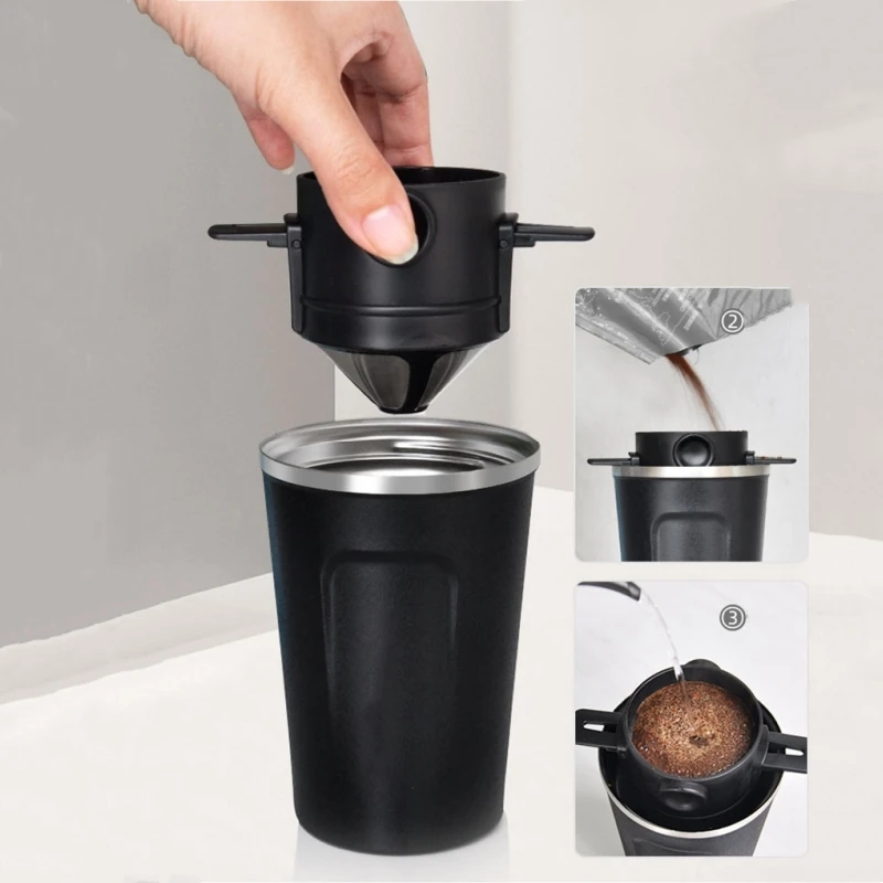 Portable Coffee Brewing Set Hand Cranked Coffee Machine Coffee Filtercoffee Insulated Cup Travel Outdoor Home Simple Operation