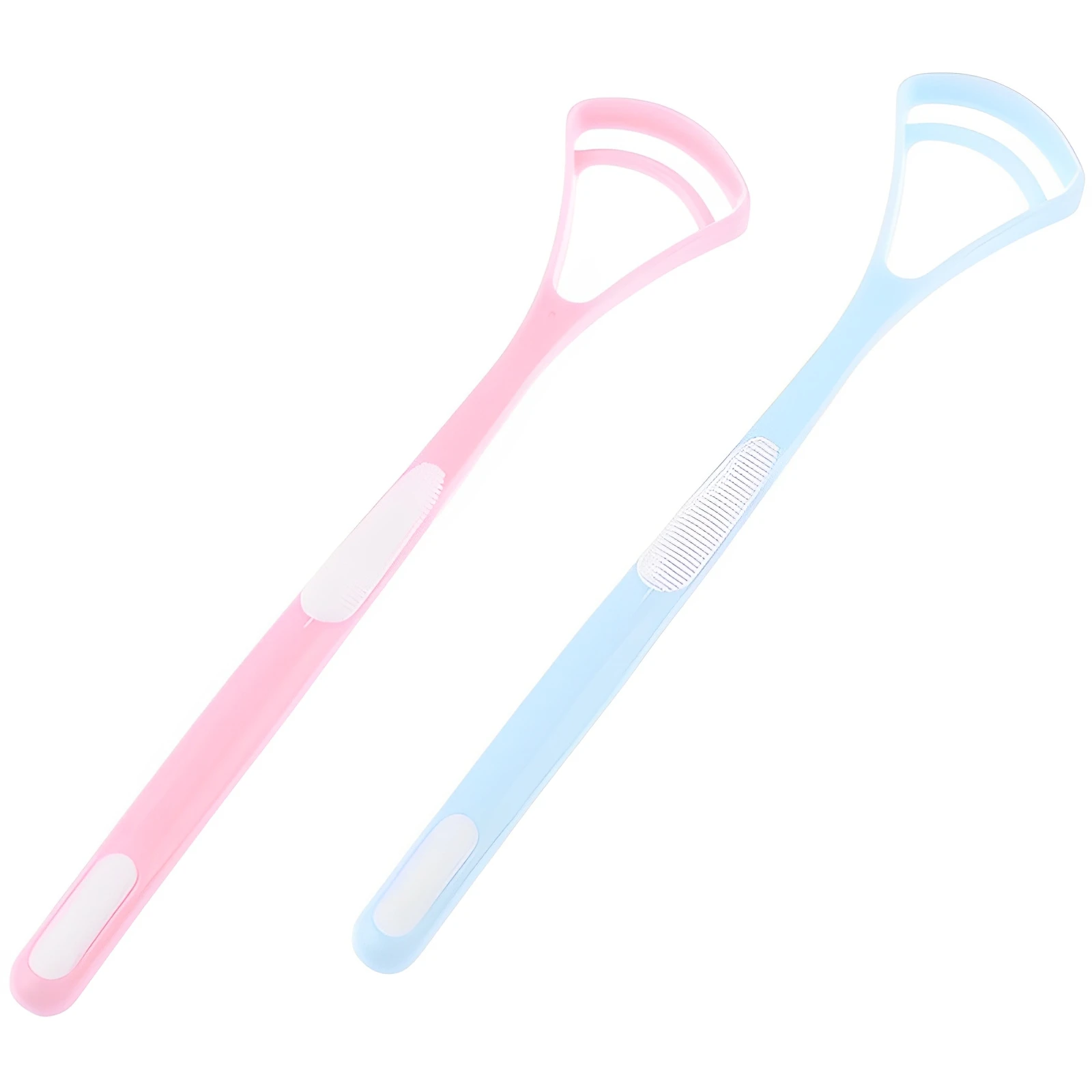 

2PCS Hygiene Soft Tongue Cleaner Gentle Brush Tongue Scraper Scrapers Tongue Cleaning Brush for Bacteria Removal