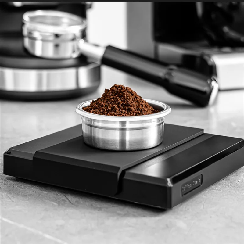 58.5MM Bilayer Extraction Espresso Powder Bowl, Precision Stainless Steel Coffee Filter Basket, A