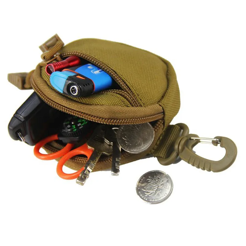 Outdoor Tactical Key Bag, Multi-Function, Fone de ouvido, USB Flash Drive, Mini Saco, Bolso Mudança de bolso, Novo