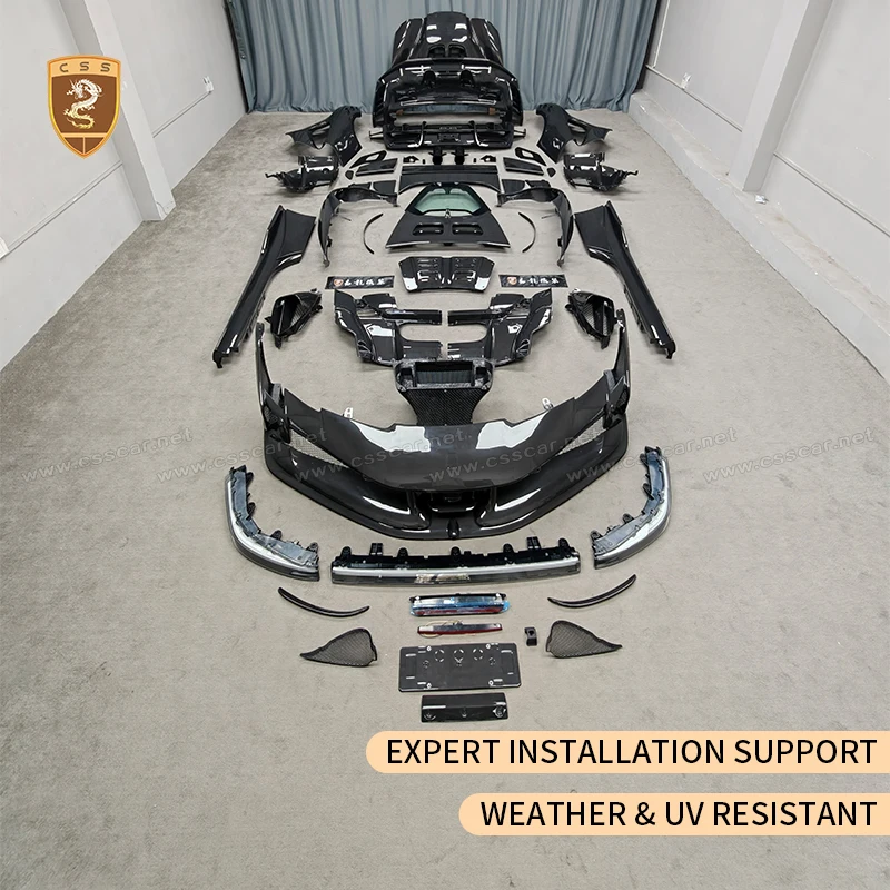 NEW Upgrade SF90XX Carbon Fiber Wide Body kit for Ferrari SF90 Stradale Front Rear Bumper Hood Fender Side Skirt Car Spolier Kit