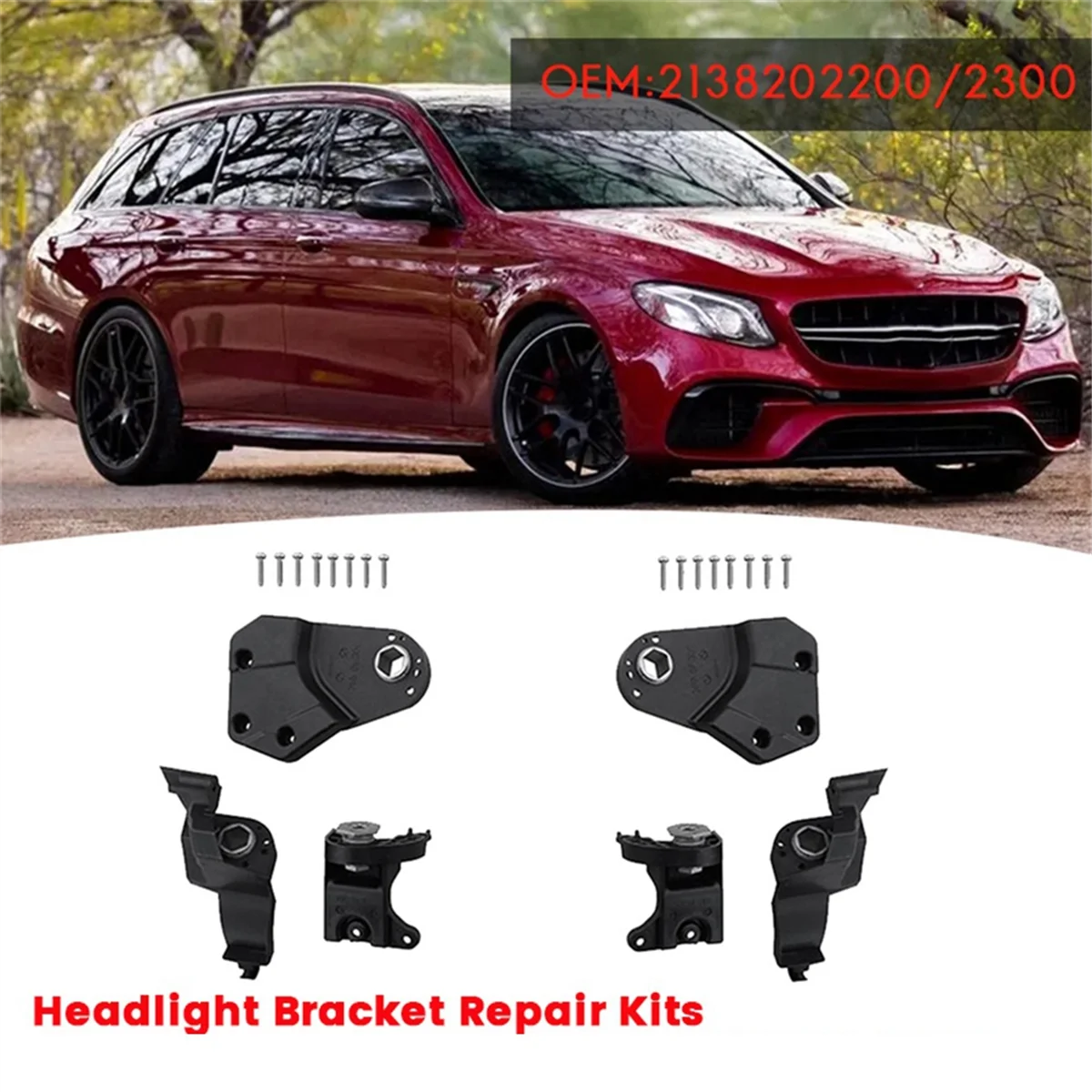 

L33A_Ремкомплект кронштейна передней фары правой A 2138202200 Для Mercedes Benz E W213 W238 16-20 Держатель головного света с фиксированным винтом