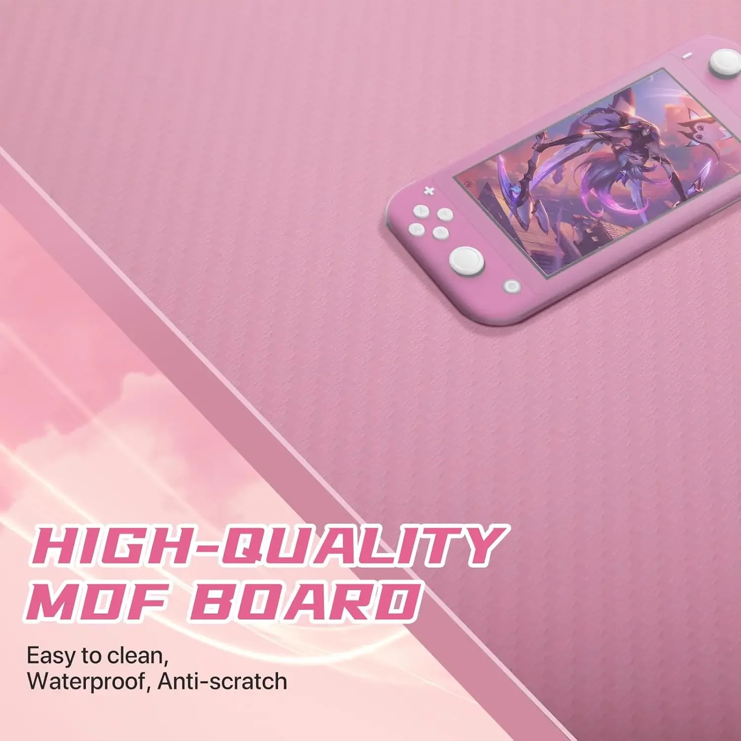 Table with Monitor Stand Corner Desk with MDF Board Surface, Home Office Desk for Girl Women Gift for Gaming Working Study