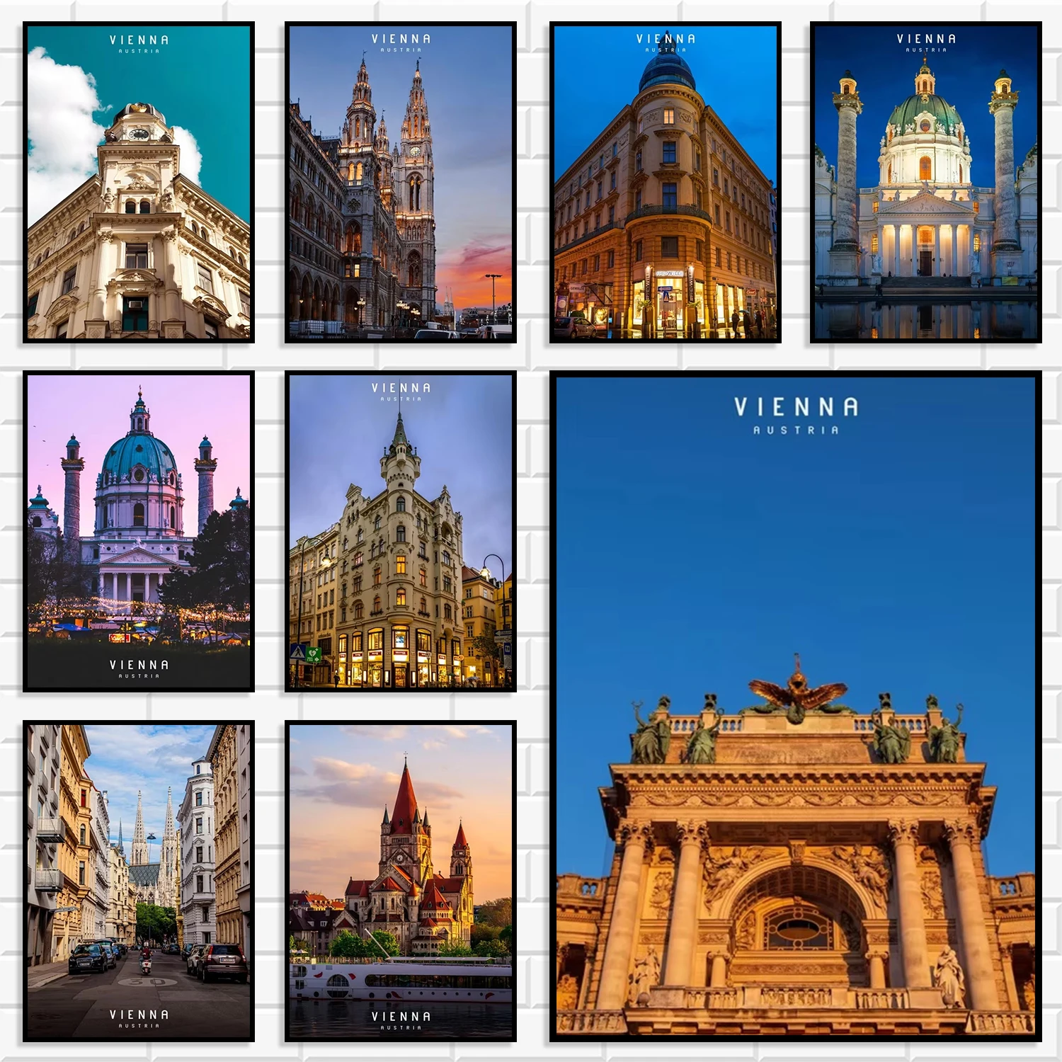 Austria Vienna City Landscape Wall Art Poster For Travel Lovers European Retro Historic Building Canvas Print Home Wall Decor