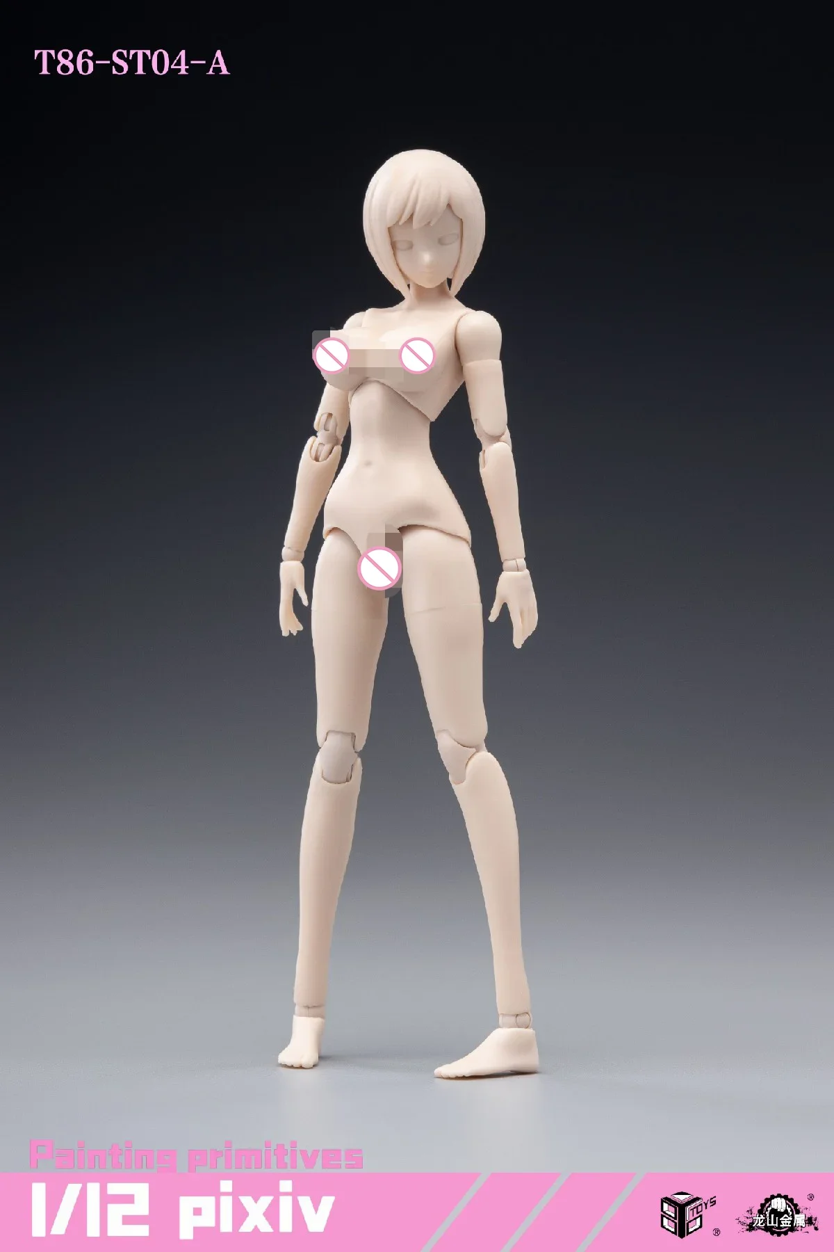 86TOYS T86-ST 1/12 Scale Female Soldier Cute Anime Head Super Flexible Joint Body White/Wheat Skin 6in Action Figure Doll Model