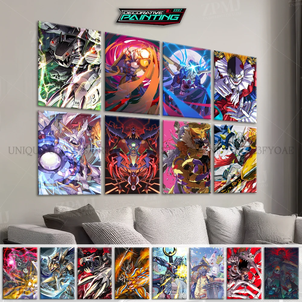 

Japanese Anime Canvas Wall Art Digimon Digital Monsters Home Decorative HD Print Poster Painting Modern No Frame For Living Room