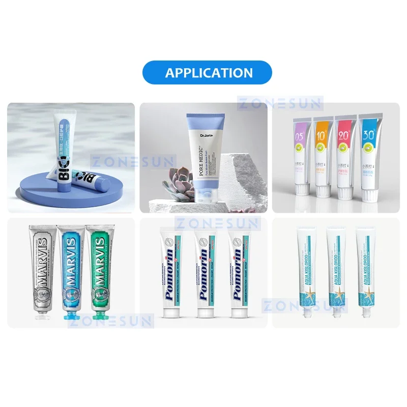 

ZONESUN ZS-QDFM125 Ultrasonic Plastic Tube Sealing Machine Toothpaste Facial Cleanser Soft Tube Sealer With Date Coder