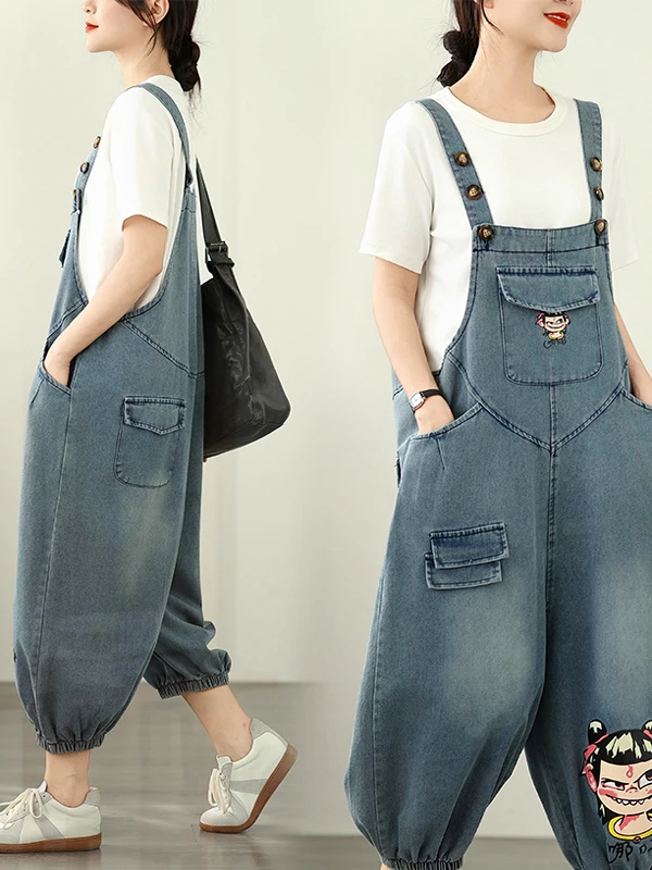 กางเกงยีนส์สตรี2025ฤดูร้อนใหม่หลวมสบายๆFaionอเนกประสงค์Stierเจ็ดกางเกงSlimming Effect