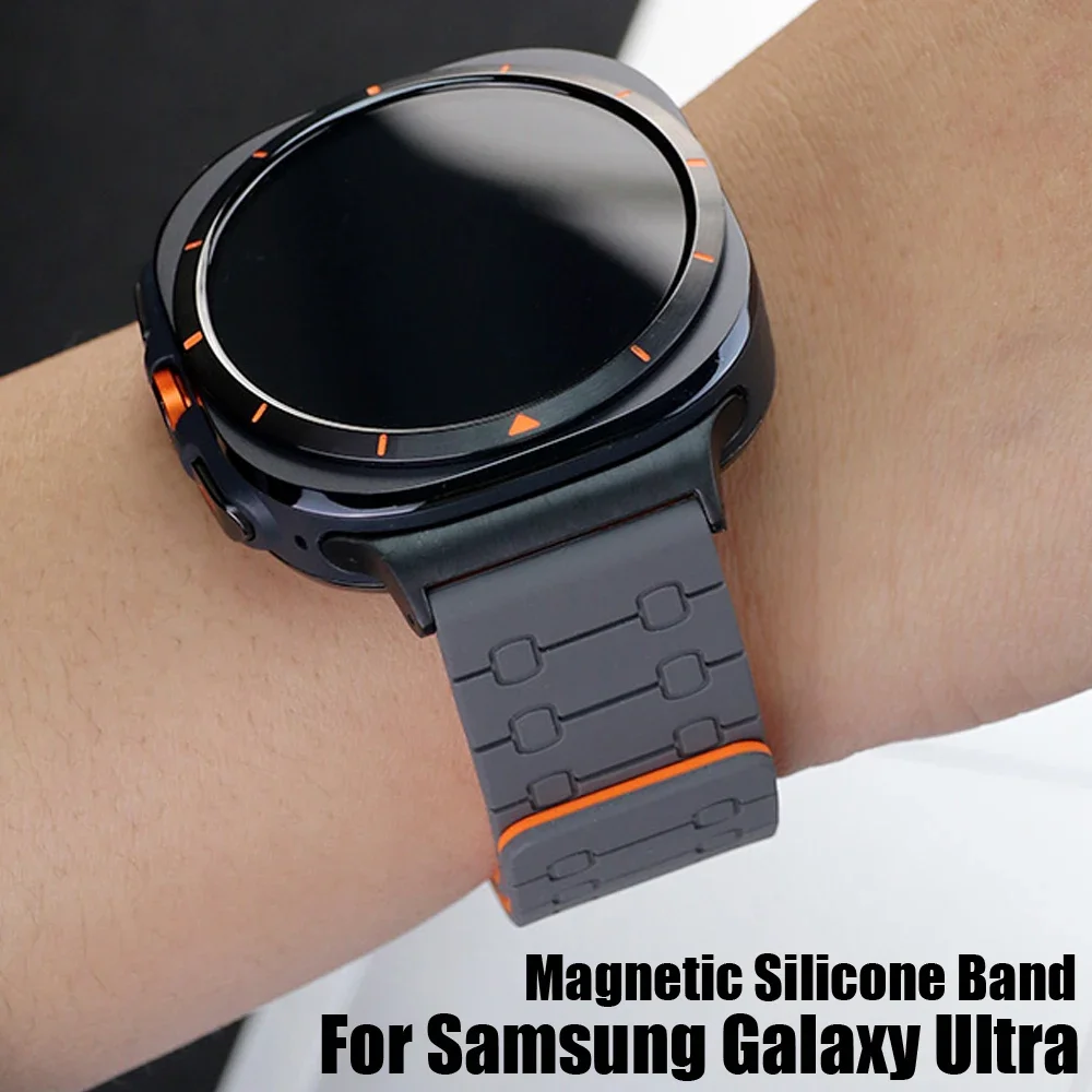 

Magnetic Silicone Band for Samsung Galaxy Watch Ultra 47mm Sport Loop Strap for Galaxy 7 Ultra No Gaps Bracelet Men Women Correa