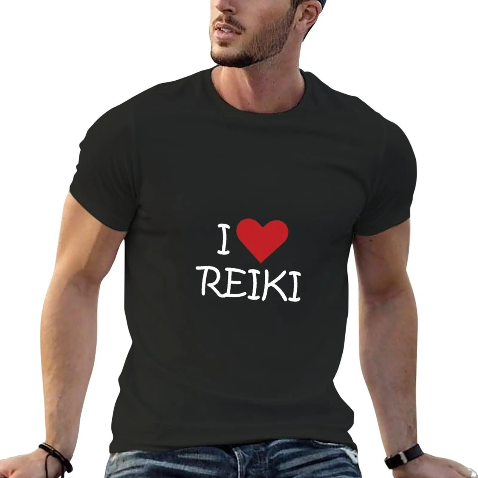 I Love Reiki T-Shirt kawaii clothes plain Aesthetic clothing Blouse mens fashion