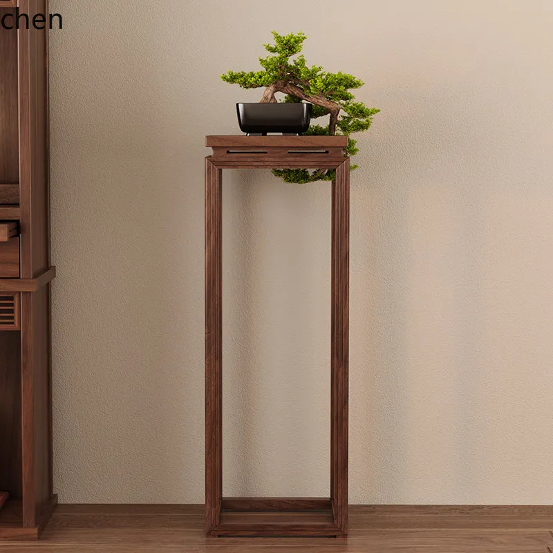 Cz solid wood   walnut mortise and tenon complete flower stand for home living room balcony flower stand indoor bonsai stand