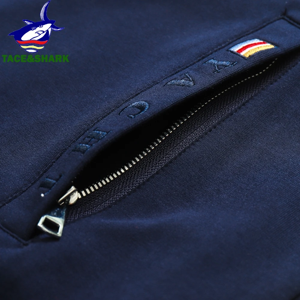 TACE&SHARK Fashion Casual White Military Jacket Coat Stand Collar Zipper Jackets Men Brand Embroidery Outerwear Clothing