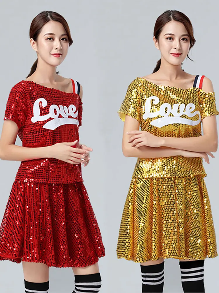 Kpop Jazz Dance Kostüme für Frauen Hip Hop Kleidung Disco Bling Pailletten Jazz Street Dance Anzug Frauen Bühne Leistung Outfits
