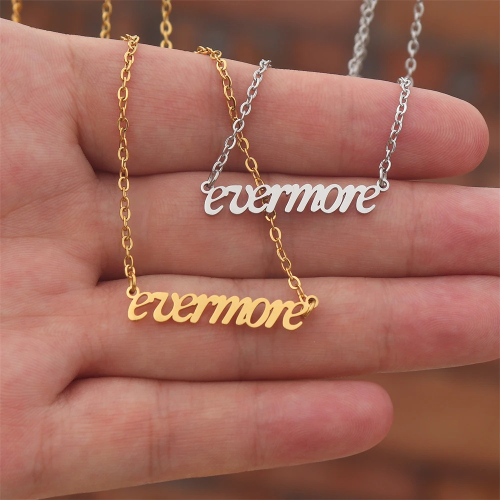 Trendy Taylor the Evermore Pendants Necklaces Stainless Steel Chains Women's Necklaces Fans Gift Wholesale