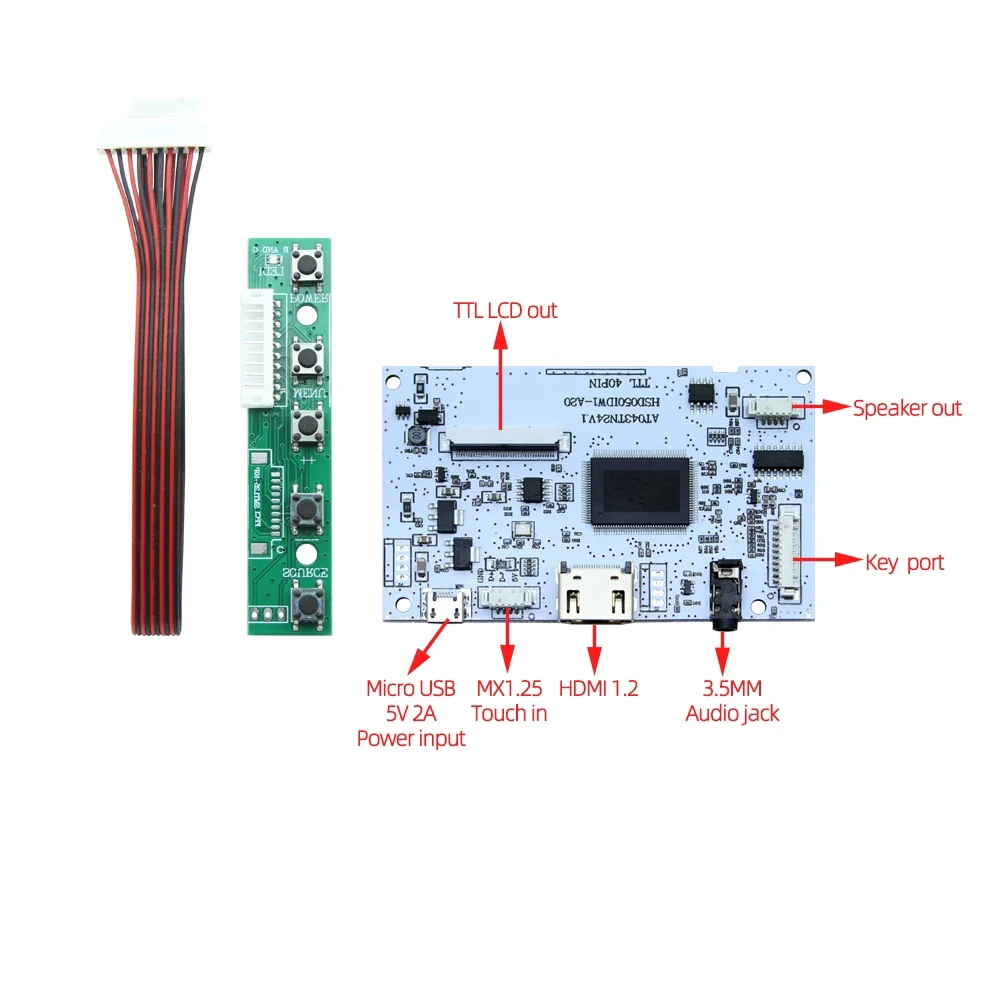5V USB Power Supply RGB 40Pin LCD HDMI with Audio 800816 Driver Board