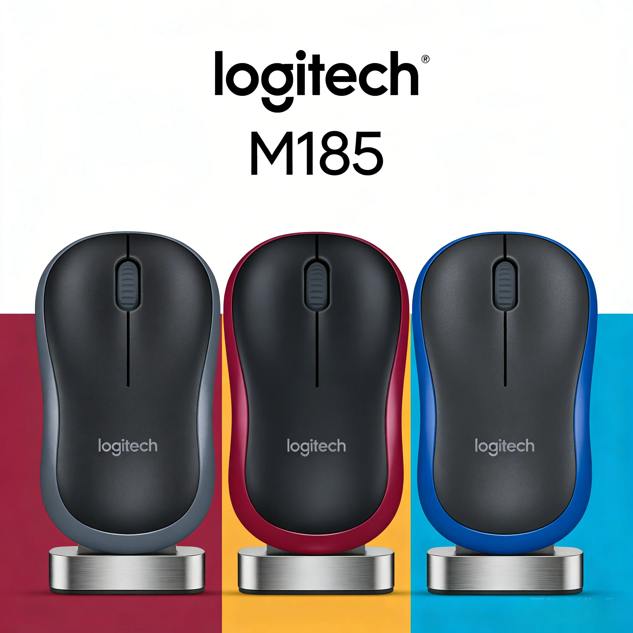 

Беспроводная мышь Logitech M185 1000DPI с отслеживанием на различных поверхностях, не требует драйверов