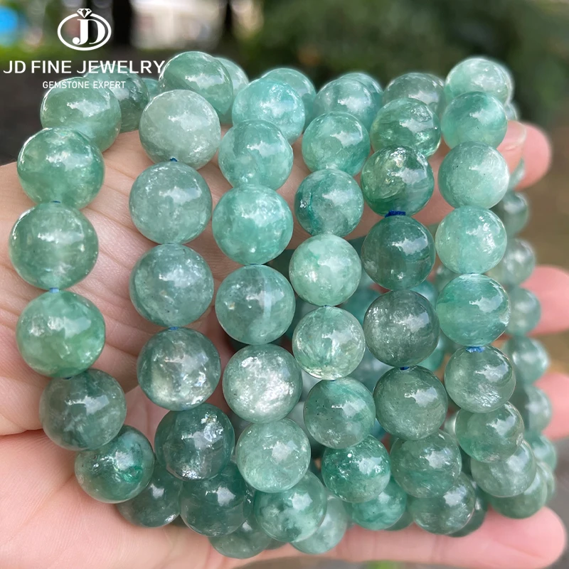 JD 7A High Quality Natural Blue Spodumene Diopside Bead Bracelet for Women Genuine Energy Gemstone Handmade Elastic Hand Jewelry