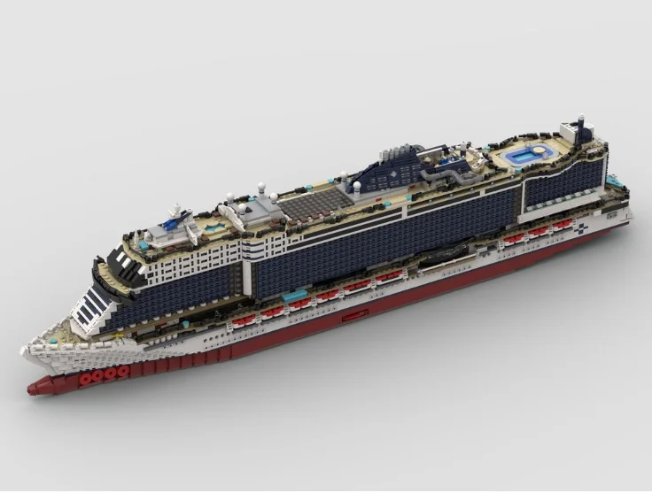 Voorraad 1:375 Schaal Klassieke Cruise Celebration Model Bouwstenen Moc Set Scheepswerf Transport Architectuur Collectie Speelgoed Cadeau