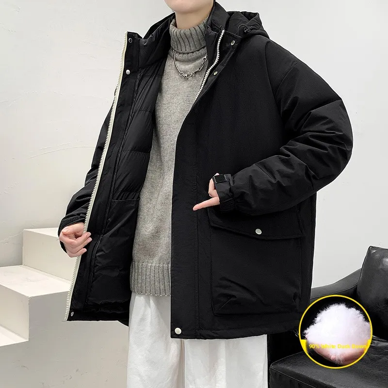 

Thiened Workwear down Jaet Men's Winter Coat Trendy Brand Haome American Tee-in-One Ski Suit Removable Hooded Coat