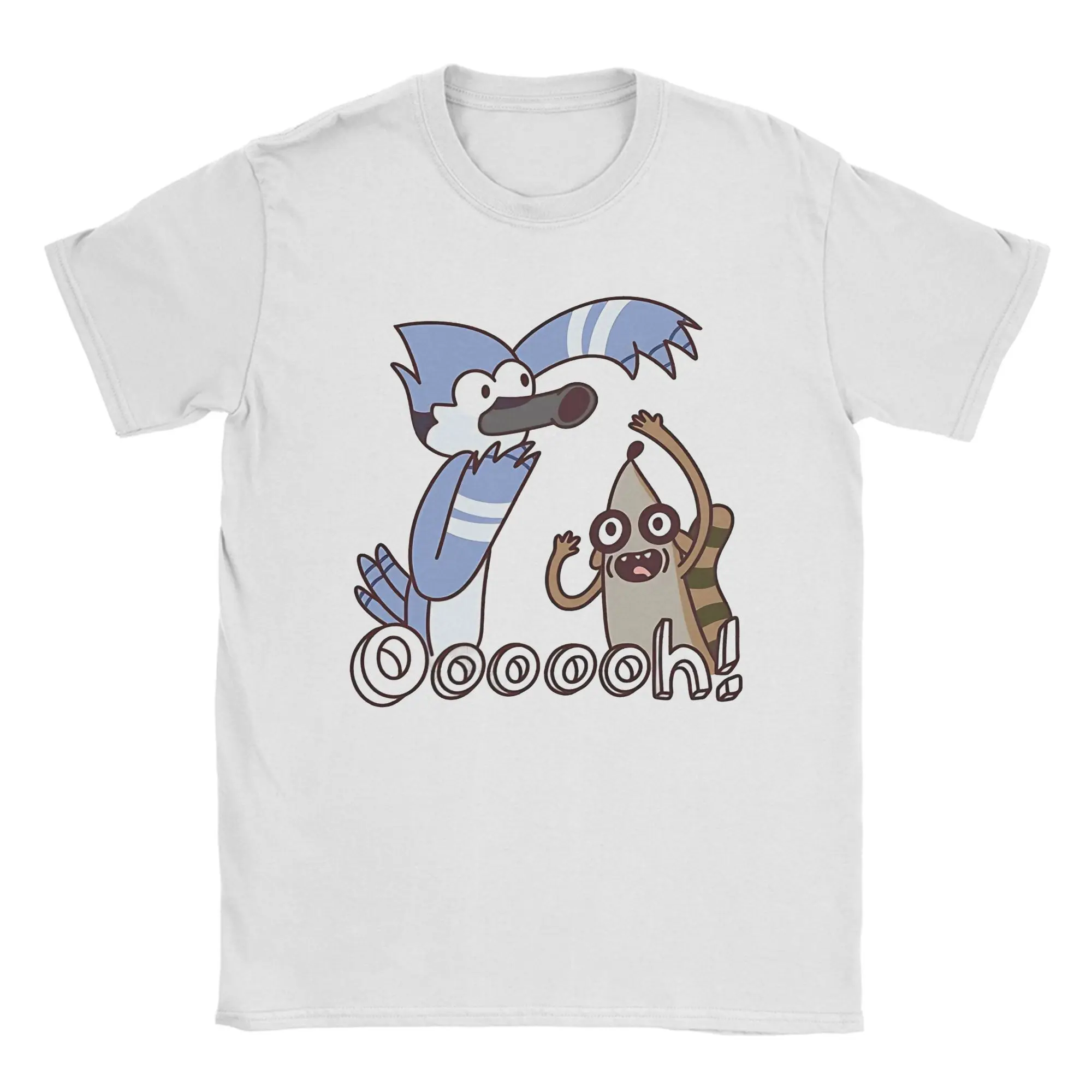 Mordecai and the Rigbys ooooh T Shirt Men Cotton Tops Fashion Regulars Show  O-neck Short Sleeve