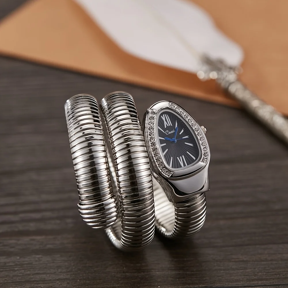 Модные креативные элегантные женские часы в форме змеи, браслет, женские кварцевые часы reloj часы женские наручные