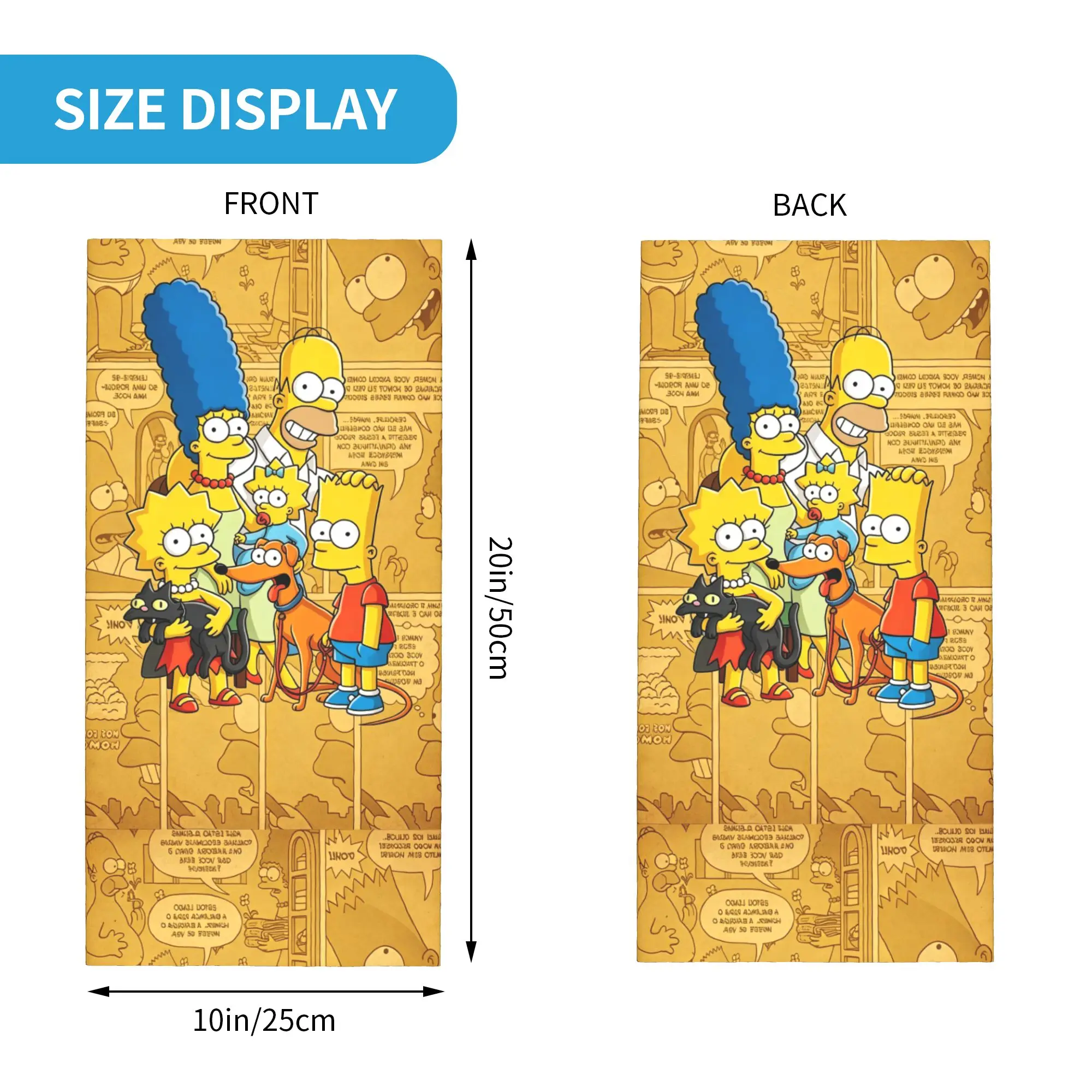 Custom S-Sim-psons Bandana Neck Gaiter for Hiking Running Men Women Wrap Scarf Surreal Humor Anime Headband Warmer