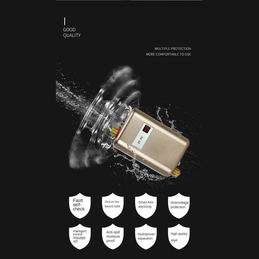

Электрический водонагреватель 3800 Вт, безрезервуарный водонагреватель, 220 В, белая вилка европейского стандарта