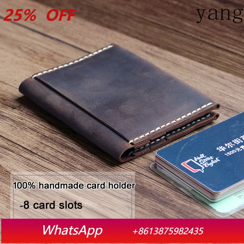 

Handmade vintage leather business card holder, men's leather, credit card ID card holder