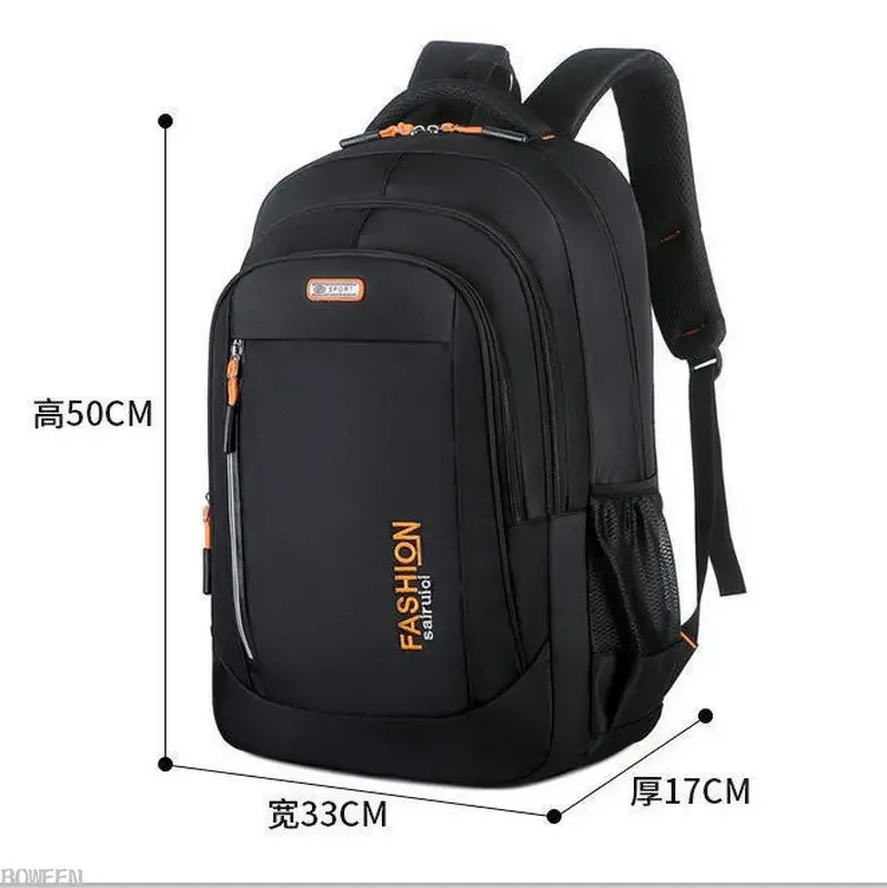 Teenage Boys School Bags Large Capacity Black Nylon Multifunctional College Middle High Student Schoolbag Backpacks Men