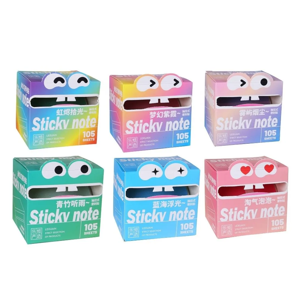 Cartoon Memo Pad Papier Trek Ontwerp Zelfklevende Planner Schema Stickers Parelmoer Transparante Dopamine