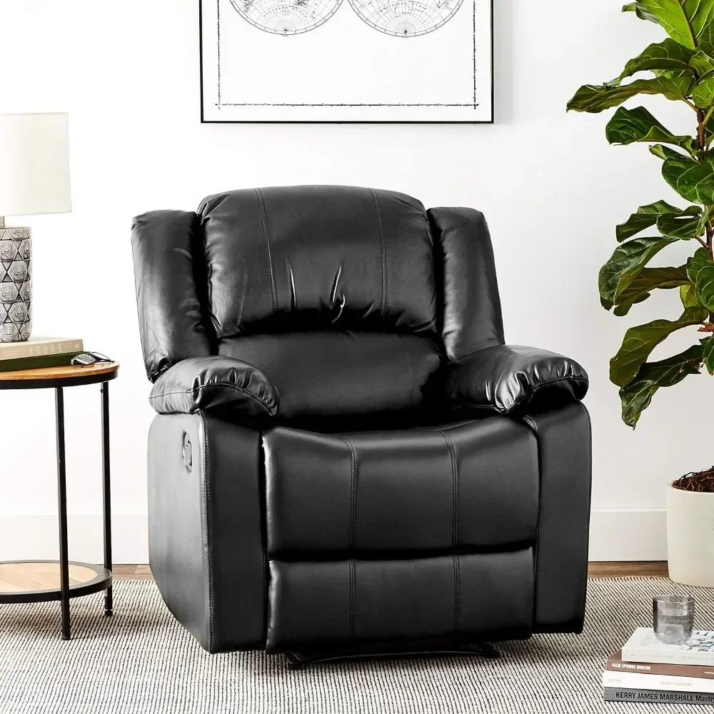 Relax A Lounger Warren Manual Recliner Faux Leather Black