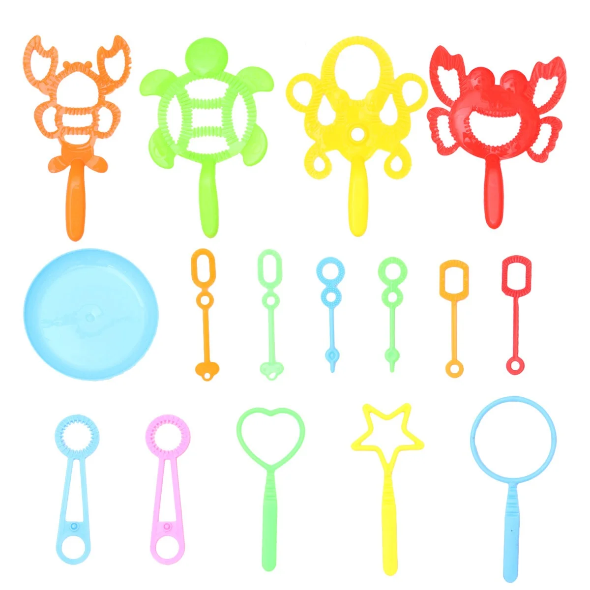 Ensemble de bâtons à bulles de crabe, 16 pièces, bulle multi-tailles pour enfants, Tube à bulles léger avec plateau, fête sur la plage en plein air