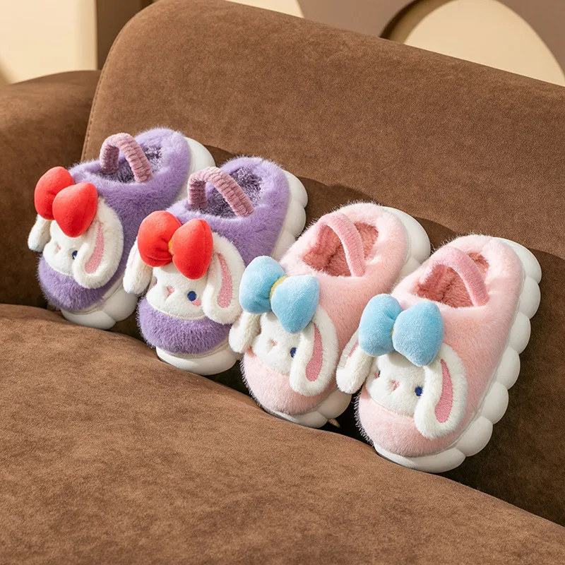 Sanrio Children\'s Slippers Winter Boys Girls Toddlerhome Shoes Pleece Plush Warm Infant Shoes ‌Cinnamoroll Baby Crib Shoes