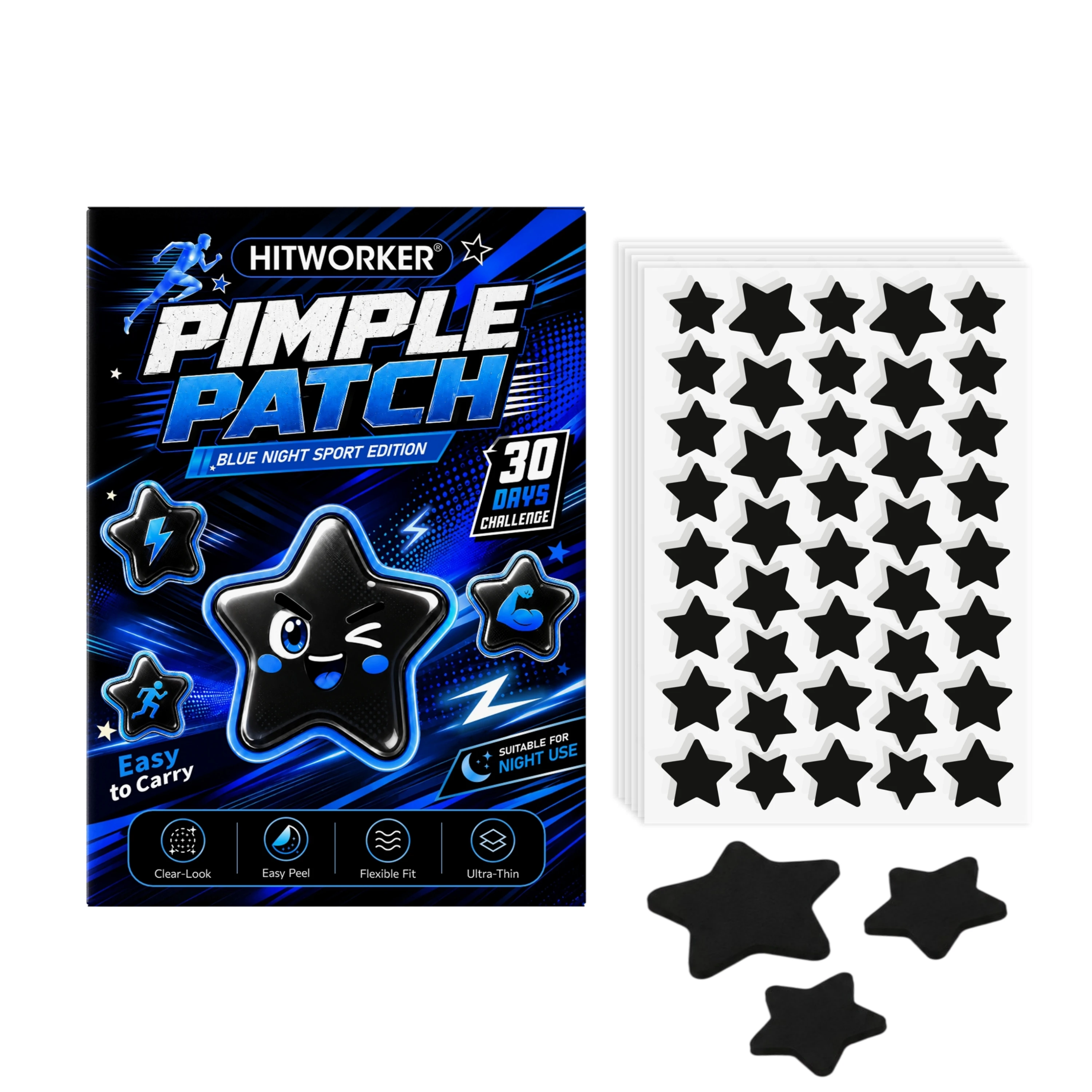 200PCS Pimple Cover Patches, Clear-Look Hydrocolloid Beauty Patches For Day And Night Use, Cute Star Patch Easy Peel Spot Cover