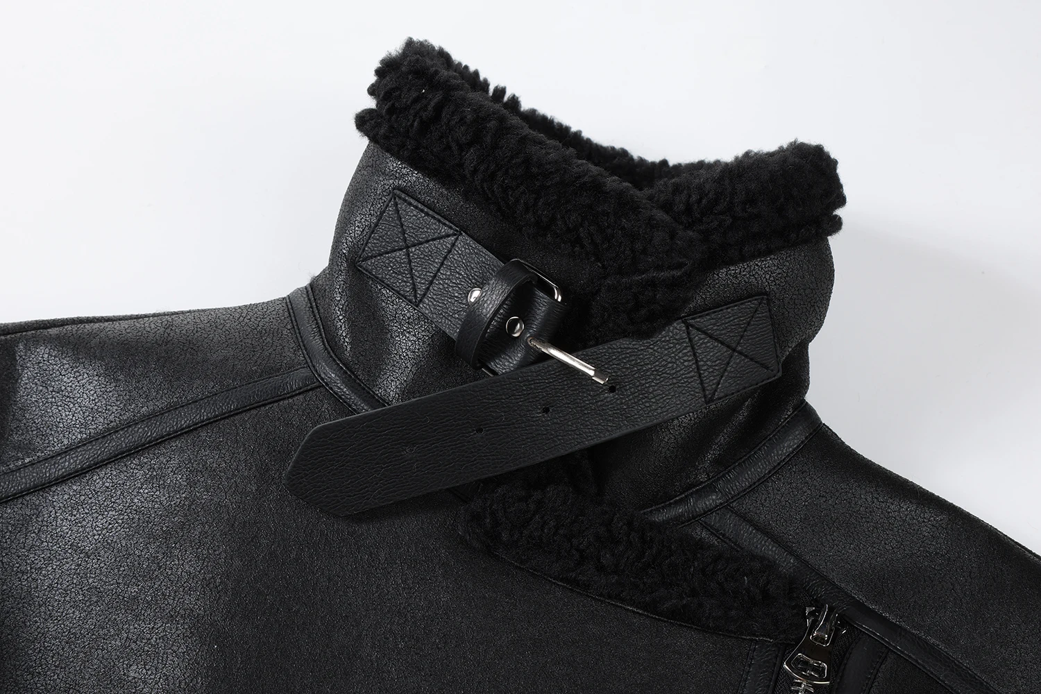 CIVICERA Abrigo de invierno para motocicleta Jaet Thiened de piel sintética Bla para mujer, abrigo Retro de piel sintética intercomada