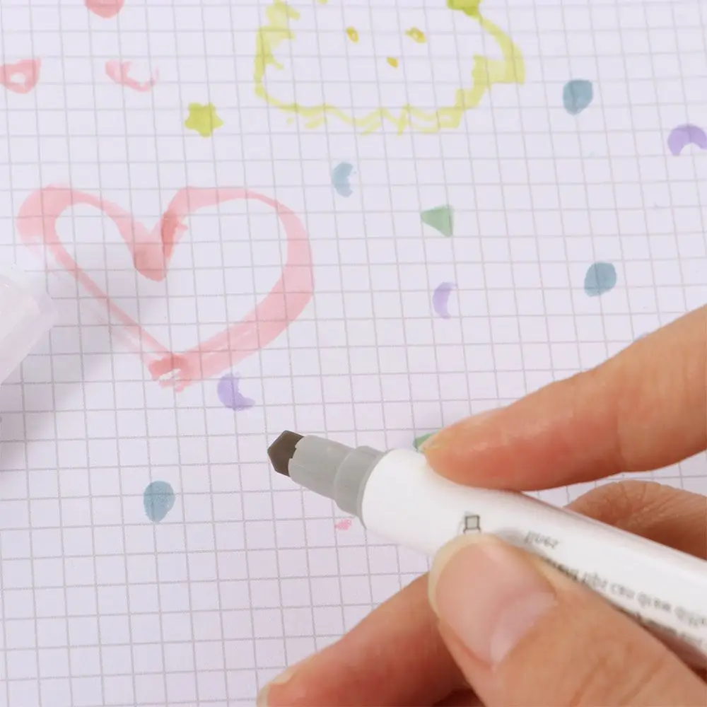 Stars Moon Children's Seal Watercolor Pen Heart Graffiti Double Headed Seal Pen Handmade DIY Fluorescent Marker