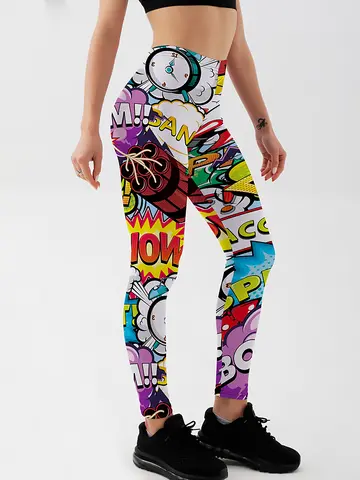 3D Printed Leggings Push Up Leggins Sport Women Fitness Running Pants Cartoon Comic Game  Styles Girl Leggins