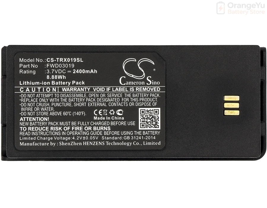 Replacement CS-TRX019SL 2400mAh Battery FWD03019  TH-01-XT5 for Thuraya XT Dual  XT