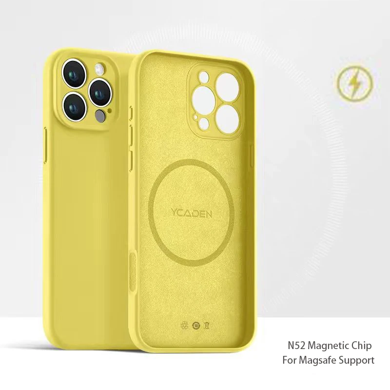 Luxury Magnetic Soft Full Liquid Silicone Case For Magsafe iPhone 17 Air 14 15 16 17 Pro Max Plus 16E Fluffy Protective Cover