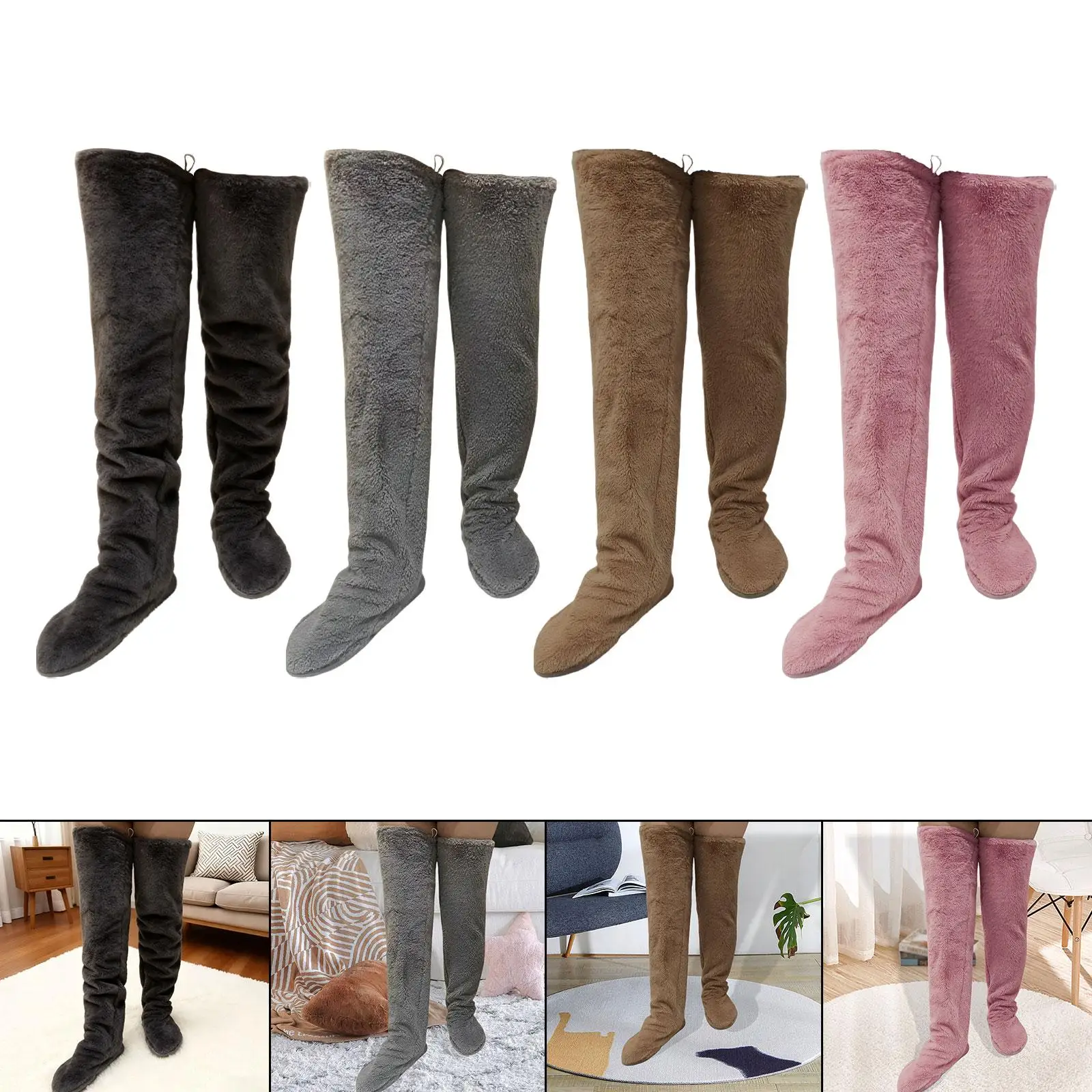 

over Knee Fuzzy Socks Breathable Keeping Your Feet, Knees, and Thighs Warm Winter Socks