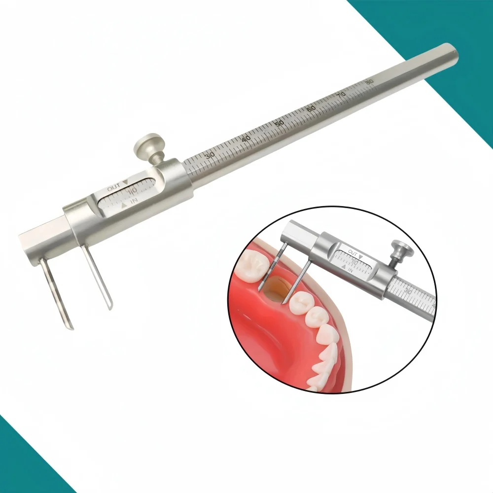 

Dental Sliding Caliper - 0-80mm Implant Measuring Gauge with Round Scale for Orthodontic & Restorative Dentistry