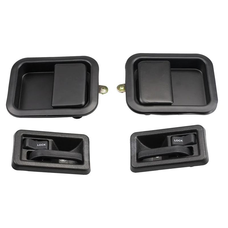 Super Sale 1 Set Car Interior&Exterior Door Handle Left and Right Side for Jeep Wrangler 87-06 Jeep CJ 76-86 55176477AB 55176383 - view 2