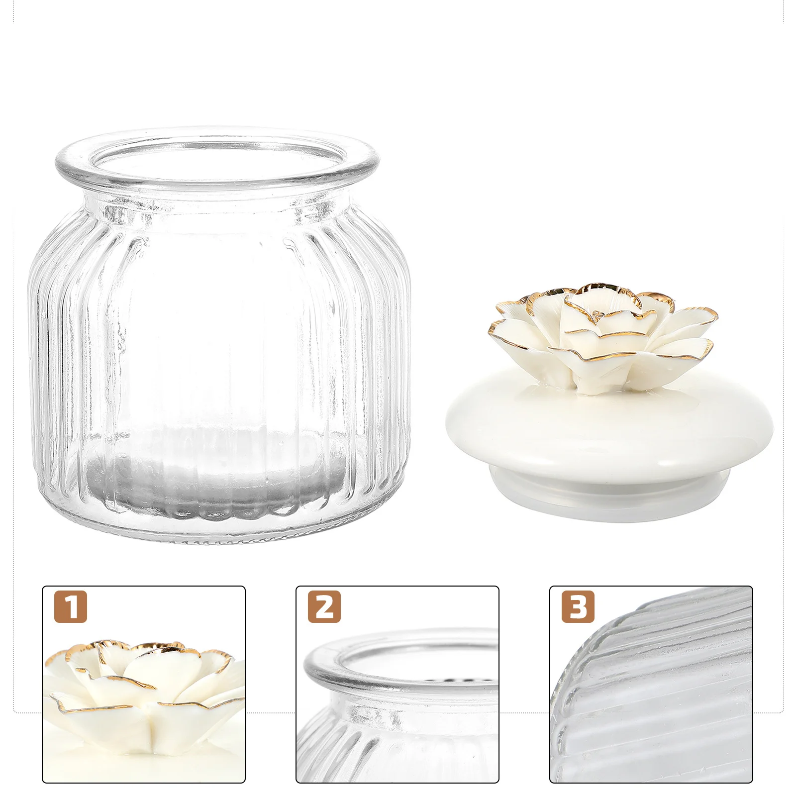 

Transparent Sealed Storage Jar Glass Coffee Bean Jar Ceramic Lid Household Kitchen Storage Container Food Can Transparent Tank