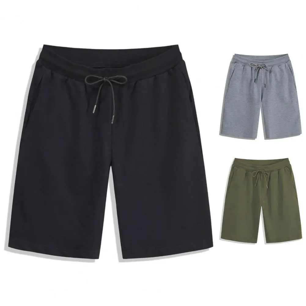 Men Cotton Elastic Waist Shorts Casual Jogging Sport Short Pants Drawstring Summer Male Running Loose Cargo Shorts Short Trouser