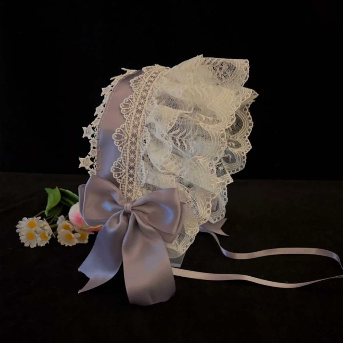 جديد أزياء من الدانتل رباط شعر الفتيات الحلو لوليتا تأثيري خادمة عقال الشريط Bowknot غطاء الرأس إكسسوارات الشعر الأنيقة
