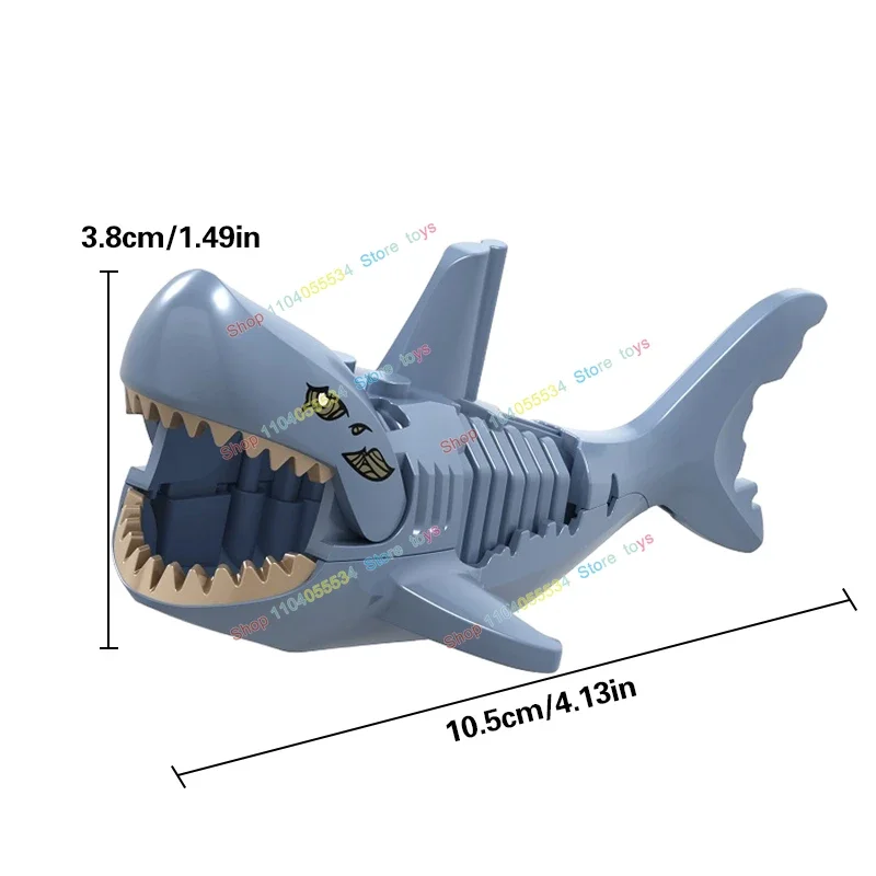 MOC Anime Sharks Snow Monsters Sets Cartoon Animals Building Blocks Accessories Model Kids for Toys Birthday Gifts AN001 AN002 - Image 6