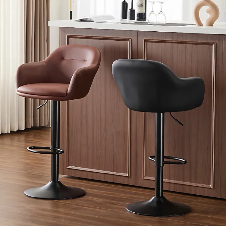 Bar lift rotating simple light luxury household high stool backrest can lift bar chair cashier front desk chair
