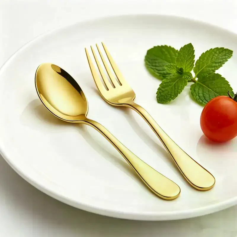 2pcs Dishwasher Safe Stainless Steel Flatware Silverware Dinnerware Set Spoon Fork Cutlery Kitchen Tableware