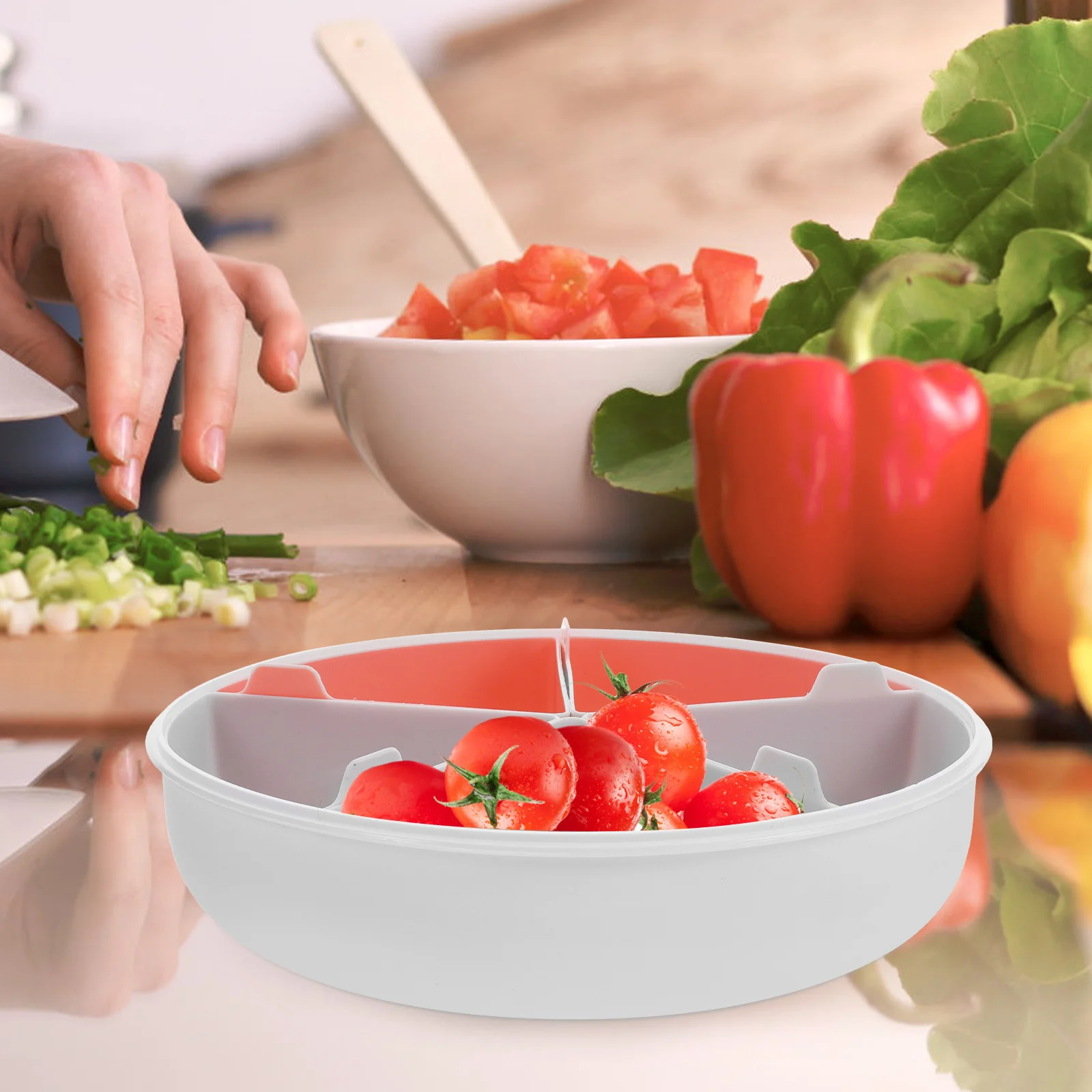 

Dried Fruit Snack Storage Box Multiple Compartments Container Lid Wear Resistant for Home Party Use Exquisite Food Storage Box